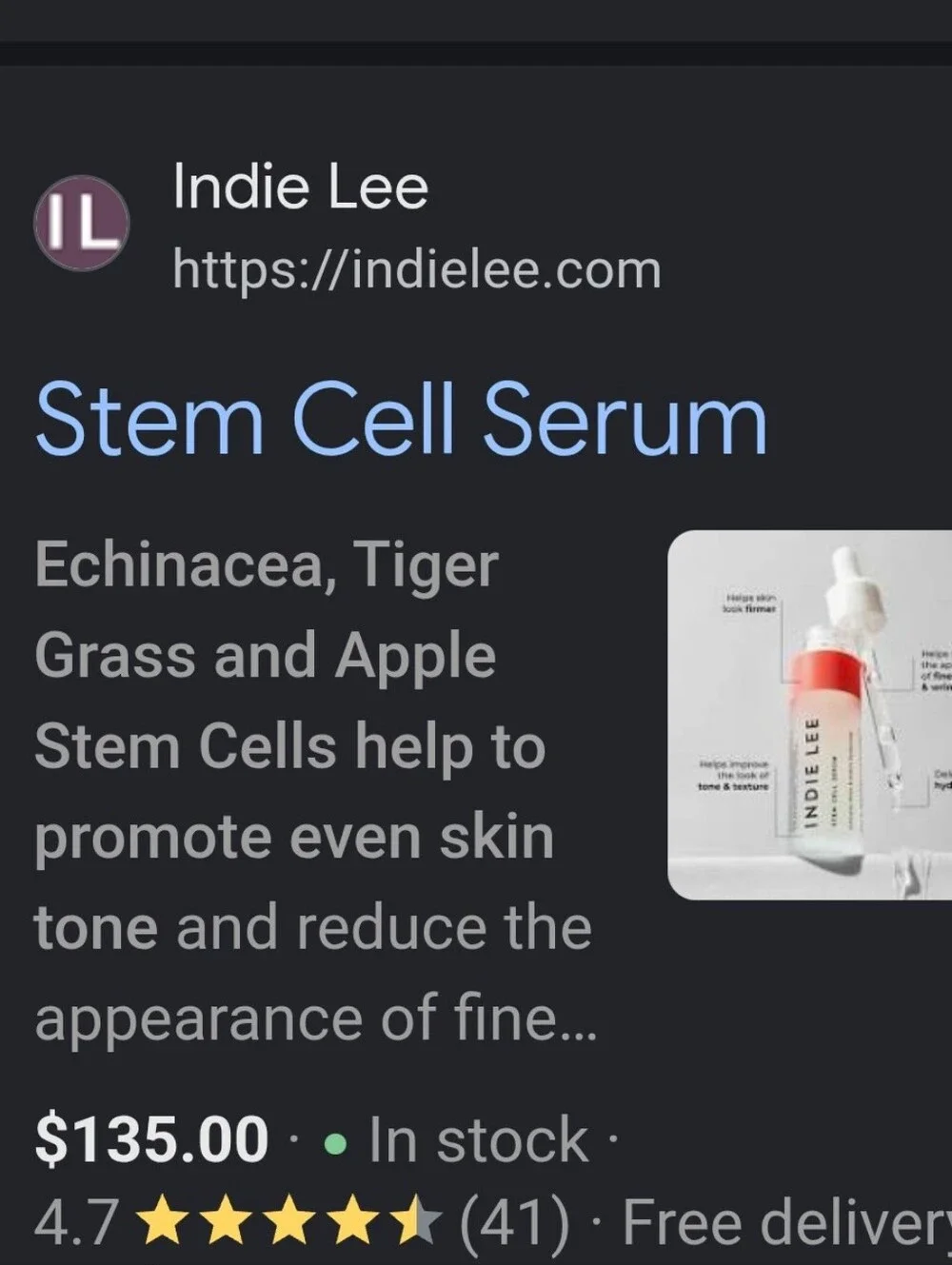 Indie Lee Stem Cell Serum anti aging clean beauty new msrp $155
